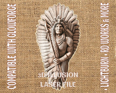 American native 3d illusion & laser-ready files - 3DWave.us
